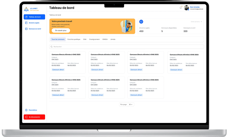 Le Livret des Concours sur ordinateur